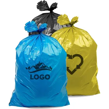 Pytle na odpadky Igelitové pytle s vlastním potiskem 120L / 40my - role 25 ks Žlutá