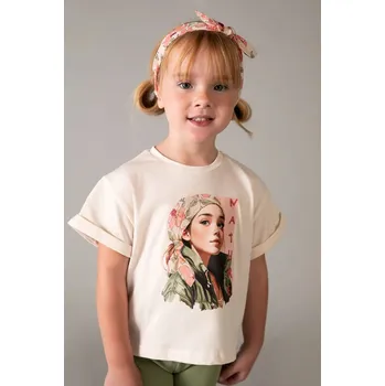 Dětské bavlněné tričko Mayoral 3010.6G.Mini.PPY2 béžová 02X, vel. 134