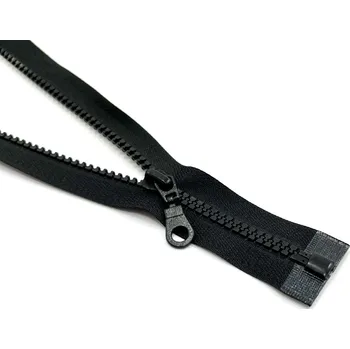 Zip Dělitelný kostěný zip s ozdobným jezdcem - černá - délka 100 cm
