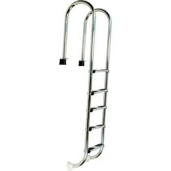Bazénové schůdky VÁGNER POOL Žebřík nerez Muro (Slim) s pouzdrem 5 stupňový, AISI 304 vp-7055