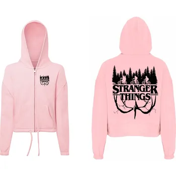 Dívčí mikina Stranger Things Mikina Cropped Oversize zip Velikost: 5/6 let - 110/116 - š40/d43 cm