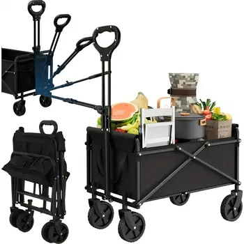 Zahradní vozík Real Home Plážový vozík Zahradní transportní skládací Camping Fish 100kg