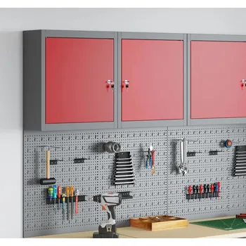 Skříňka na nářadí vidaXL Nástrojová skříň s policí Červená a šedá 50 x 20 x 55 cm [4103470]