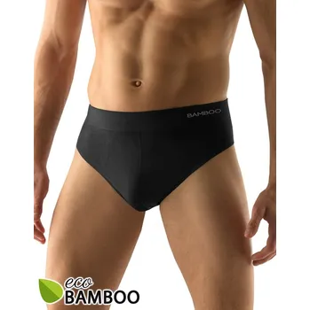 Slipy Gina Bambusové pánské slipy s širokým bokem 51004P Barva/Velikost: černá / M/L