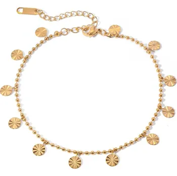 Náramek ELENYS Sunny – pozlacený náramek na nohu 18K žluté zlato Délka náramku: 20+6 cm / max. 26 cm