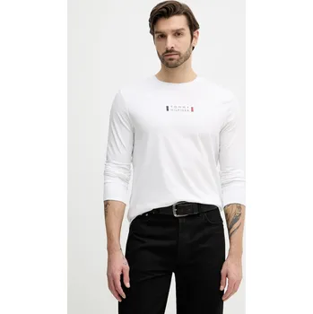 Pánské tričko Bavlněné tričko s dlouhým rukávem Tommy Hilfiger MW0MW41454 bílá 00X, vel. XXL