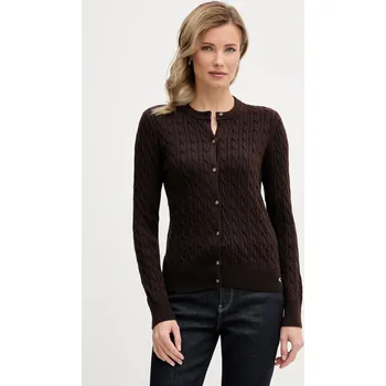 Dámský svetr Kardigan s příměsí vlny Calvin Klein Jeans LV044E307G hnědá 89X, vel. M