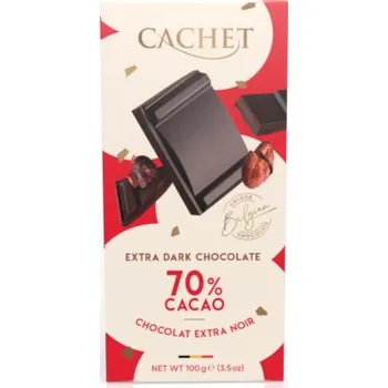 Cukrovinka Tabulková čokoláda Cachet - Hořká 70%, 100 G