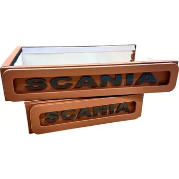 Ochranný autopotah Podsvícená základna sedadla SCANIA NTG (odpružená/odpružená)- hnědá/černý nápis