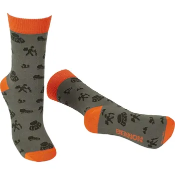 Pánské ponožky Ponožky BENNONKY Trek zeleno/oranžové: 36-38