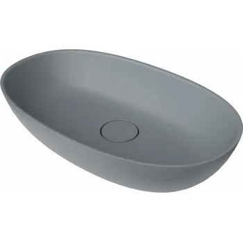 SAT Umyvadlo na desku SAT Aula 60x36 cm světle šedá mat bez otvoru pro baterii, bez přepadu SATAU6036LG SATAU6036LG