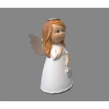 Vánoční dekorace Anděl se srdcem, stříbrná křídla