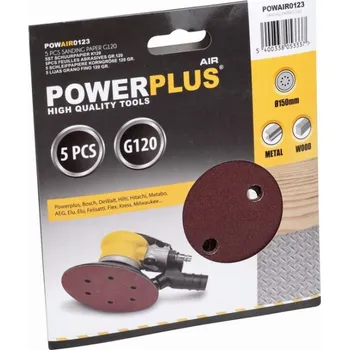 Brusný kotouč PowerPlus POWAIR0123 5x brusný disk 150mm, G120 (pro POWAIR0013)