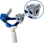 Ruční odvíječ na lepicí pásky kovový s brzdou - pro pásky do 50mm - modrý s bílou rukojetí