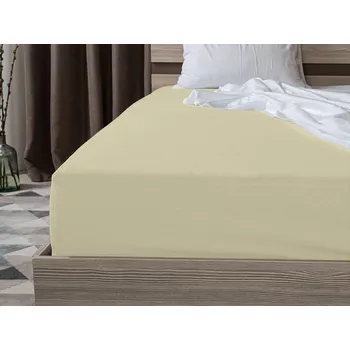 Bytový textil Jersey prostěradlo s lycrou krémové 90 x 200 cm