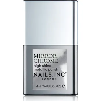 Lak na nehty Nails Inc. Mirror Chrome lak na nehty s vysokým leskem odstín Silver Served 14 ml