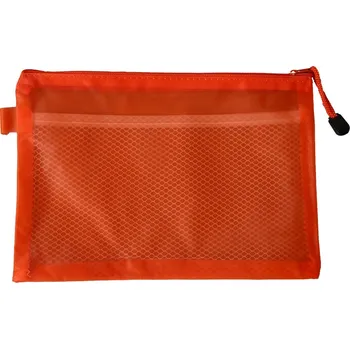 Obálka Průhledný PVC obal Mariah A6 na dokumenty a psací potřeby, přepážka uvnitř, červený