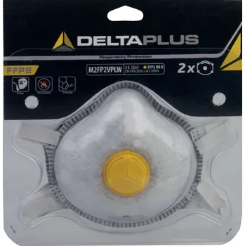 respirátor DELTA M2FP2VW / FFP2 respirátor, s ventilem, ochrana vůči organickým výparům, 2 ks v balení - bílá Nastavitelná