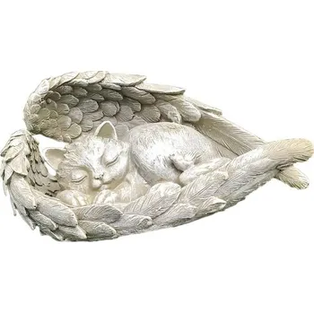 prolézačka Pamětní kámen TenaLucy s kočičím andělem, venkovní náhrobek pro kočky, památník pro domácí