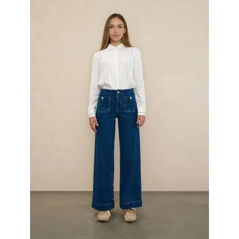 Sinsay - Džíny s&nbsp;širokými nohavicemi - námořnická modrá - 233HC-59J - 233HC-59J-40