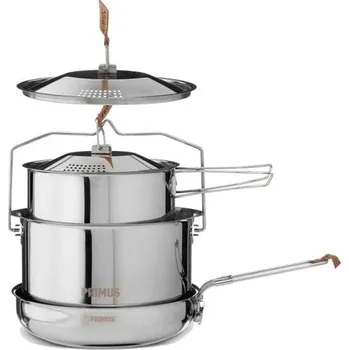 Kempingové nádobí Primus Nádobí PRIMUS CampFire Cookset S.S. Large šedá L + DÁREK + Doprava ZDARMA