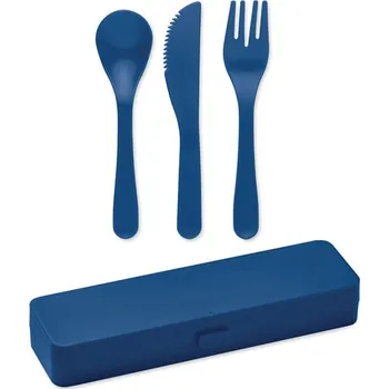 Svačinový box Sada příborů z PP Rigata, modrá