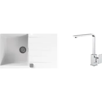 Granitový dřez Alveus SET CADIT 20 bílá + BATERIE RENO + dárek + 5 % sleva v košíku s kódem SLEVA5