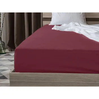 Jersey prostěradlo s lycrou vínové 180 x 200 cm