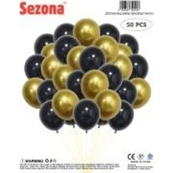 Balónek Balony czarno-złote 50szt