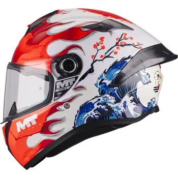 Helma na motorku MT Helmets Integrální helma na motorku MT Targo S Yamanaka A5 bílo-červeno-modrá XL