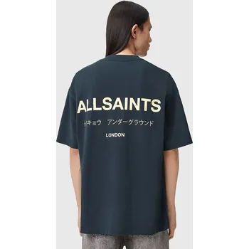 Pánské tričko Bavlněné tričko AllSaints UNDERGROUND M071PB námořnická modř 59A, vel. S