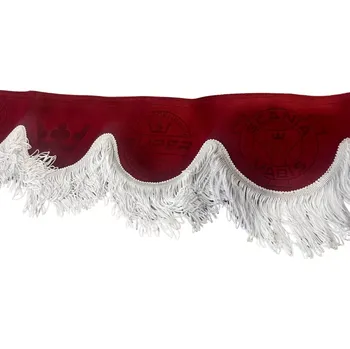 Ochranný autopotah Bordura do kamionu Scania - červená, bílé střapce