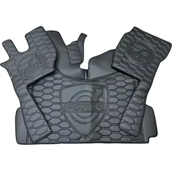 Ochranný autopotah Rohože celá podlaha kožená Volvo FH4 a FH5 Černá, modré prošívání