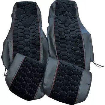 Ochranný autopotah Potahy sedadla Scania NTG- černé, červený lem