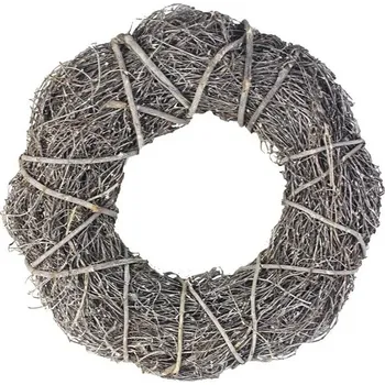 MOREX Věnec z větví P0585 – šedý proutěný věnec 35×8,5×35 cm (k dodekorování)