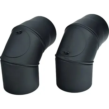 Kouřovod Kovo Kraus koleno kouřovodu přestavitelné čistící 200/0-90°, plech 2mm