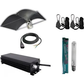 Osvětlení do terária Profi komplet kit 600W květ - digi předřadník + velké stínidlo + HPS výbojka + závěs