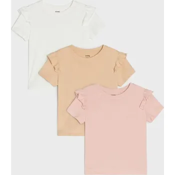 Dívčí oblečení Sinsay - Bavlněné tričko 3 pack - vícebarevná - 881GH-MLC - 881GH-MLC-104