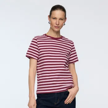 Dámské tričko Reserved - Tričko z mercerované bavlny - pastelově růžová - 2292T-03X - 2292T-03X-XXL-2