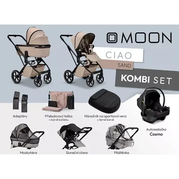 Kočárek MOON kombinovaný kočárek Ciao Kombi set Sand