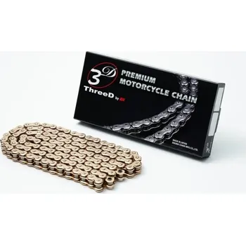 Řetězová sada pro motocykl EK Chain Japonsko Řetěz EK typ 525SPR/3D QX2-Ring ThreeD Edition celozlatý provedení: 120 článků