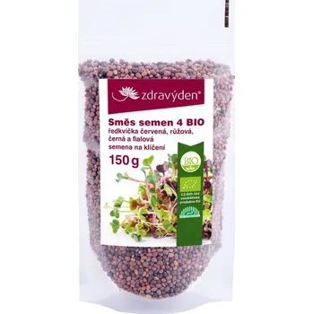 Semeno ZdravýDen ZdravýDen® BIO Směs semen na klíčení 4 - ředkvičky červená, růžová, černá a fialová 200 g