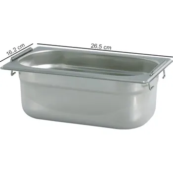 Plech na pečení TOMGAST | Gastronádoba PROFI velikost GN 1/4, výška 20 cm, s UCHYTY (Gastornádoba s úchyty PROFI)
