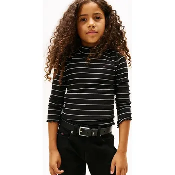 Dívčí tričko Dětské tričko s dlouhým rukávem Tommy Hilfiger KG0KG08867.9BYA černá 99X, vel. 176