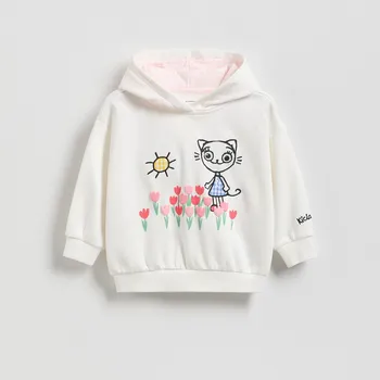 Dívčí mikina Reserved - Mikina Kitty Kotty - krémová - 915HV-01X - 915HV-01X-104