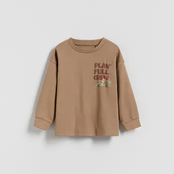 Chlapecké tričko Reserved - Tričko s dlouhými rukávy a potiskem - hnědá - 003HS-88X - 003HS-88X-104