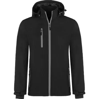 Zdravotnický plášť Softshellová bunda pánská Tara - černá, šedé zipy: 2XL