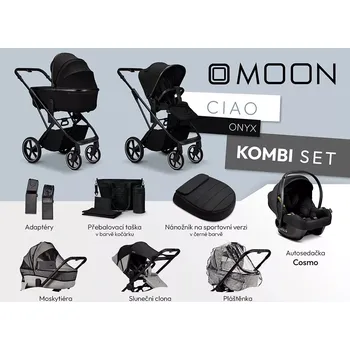 Kočárek MOON kombinovaný kočárek Ciao Kombi set Onyx