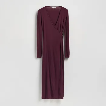 Dámské šaty Reserved - Pruhované šaty se zavazováním - mahagonová - 489IY-93X - 489IY-93X-M