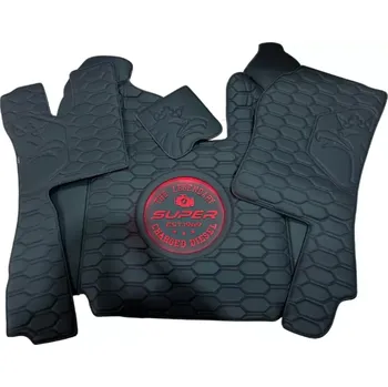 Ochranný autopotah Podlaha SCANIA NTG R (odpružená/pevná) - černá/červené prošívání + podsvícený nápis SUPER